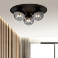 Emibig Emibig Lámpara de techo triple negra Esbjerg con 3 bombillas ahumadas E14 - Iluminación elegante para cualquier interior