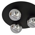 Emibig Emibig Lámpara de techo triple negra Esbjerg con 3 bombillas ahumadas E14 - Iluminación elegante para cualquier interior