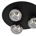 Plafonnier triple noir Esbjerg avec 3 ampoules fumées E14