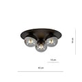 Emibig Emibig Lámpara de techo triple negra Esbjerg con 3 bombillas ahumadas E14 - Iluminación elegante para cualquier interior
