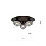 Esbjerg black triple ceiling lamp with 3 smoked bulbs E14
