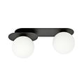 Emibig Emibig Randers lámpara de techo ovalada doble negra con 2 bombillas de vidrio blanco E14 - Iluminación perfecta para cualquier espacio