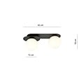 Emibig Emibig Randers lámpara de techo ovalada doble negra con 2 bombillas de vidrio blanco E14 - Iluminación perfecta para cualquier espacio