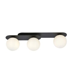 Emibig Randers lampe de plafond ovale triple noire avec 3 ampoules en verre blanc E14