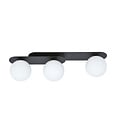 Emibig Emibig Lámpara de techo ovalada triple negra con 3 bombillas de vidrio blanco E14 - Perfecta para interiores modernos