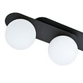 Emibig Emibig Lámpara de techo ovalada triple negra con 3 bombillas de vidrio blanco E14 - Perfecta para interiores modernos