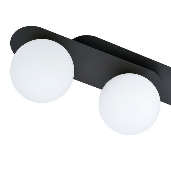 Emibig Emibig Randers dreifache ovale Deckenleuchte schwarz mit 3 weißen Glasbirnen E14 - Perfekt für moderne Innenräume