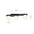 Emibig Emibig Randers lampe de plafond ovale triple noire avec 3 ampoules en verre blanc E14 - Idéale pour les intérieurs modernes