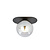 Randers zwarte ovale plafondlamp met gerookte glazen bol E14
