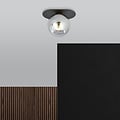Emibig Emibig Randers schwarze ovale Deckenleuchte mit Rauchglaskugel E14 - Perfekte Beleuchtung für jeden Raum