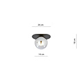 Emibig Emibig Randers lámpara de techo ovalada negra con bola de vidrio ahumado E14 - Iluminación perfecta para cualquier espacio