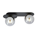Emibig Emibig Randers black double oval ceiling lamp with 2 fumed glass bulbs E14 - Create a cozy ambiance in your space