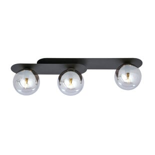 Emibig Randers black triple oval ceiling lamp with 3 smoked glass bulbs E14