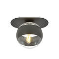 Emibig Emibig Randers elegant black oval ceiling lamp with striped glass ball E14 - Perfect for stylish lighting in any room