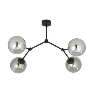 Viborg hanging lamp with 4 branches and fumed bulbs E14