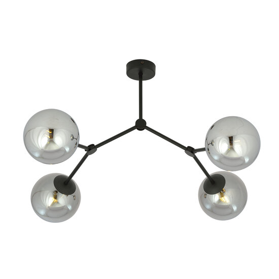 Emibig Emibig Lámpara colgante Viborg con 4 ramas y bombillas ahumadas E14 - Ideal para interiores modernos