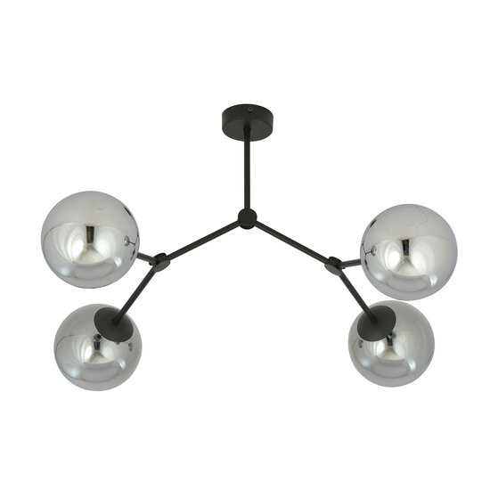 Emibig Emibig Viborg hanglamp met 4 takken en gefumeerde bollen E14 - Perfect voor een strak interieur