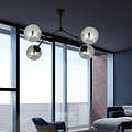 Lampe à suspension Viborg à 4 branches et ampoules fumées E14