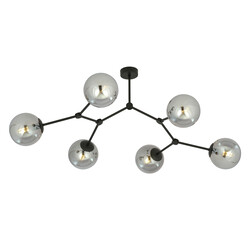 Emibig Viborg branch-shaped hanging lamp with 6 fumed bulbs E14