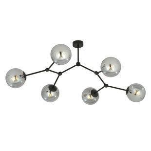 Viborg branch-shaped hanging lamp with 6 fumed bulbs E14