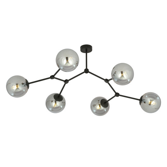 Emibig Emibig Viborg takvormige hanglamp met 6 gefumeerde bollen E14 - Perfecte sfeerverlichting voor elk interieur