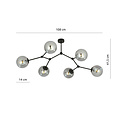 Emibig Emibig Viborg takvormige hanglamp met 6 gefumeerde bollen E14 - Perfecte sfeerverlichting voor elk interieur