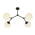 Viborg belle suspension à 4 branches et boules en verre blanc E14