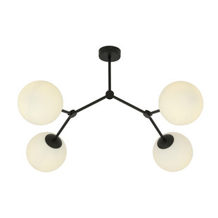 Emibig Viborg mooie hanglamp met 4 takken en witte glazen bollen E14