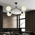Viborg beautiful hanging lamp with 4 branches and white glass balls E14