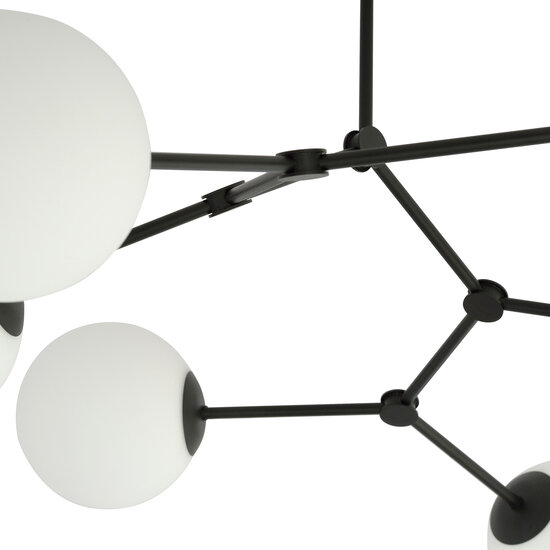 Viborg belle suspension à 4 branches et boules en verre blanc E14