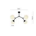 Emibig Emibig lámpara colgante Viborg hermosa con 4 ramas y bolas de vidrio blanco E14 - Iluminación ideal para cualquier espacio