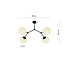 Emibig Emibig Viborg beautiful hanging lamp with 4 branches and white glass balls E14 - Ideal lighting for any space