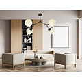 Viborg mooie hanglamp met 4 takken en witte glazen bollen E14