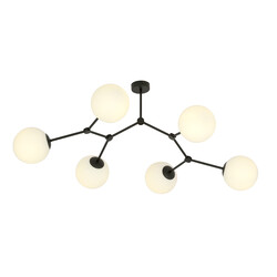 Emibig Viborg beautiful branch-shaped hanging lamp with 6 white opal bulbs E14
