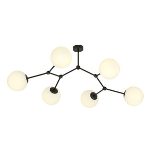 Emibig Viborg hermosa lámpara colgante en forma de rama con 6 bombillas opales blancas E14