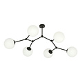 Viborg beautiful branch-shaped hanging lamp with 6 white opal bulbs E14