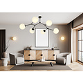 Viborg beautiful branch-shaped hanging lamp with 6 white opal bulbs E14