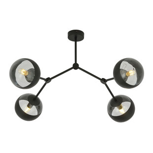 Viborg speciale hanglamp met 4 takken en gestreepte bollen E14