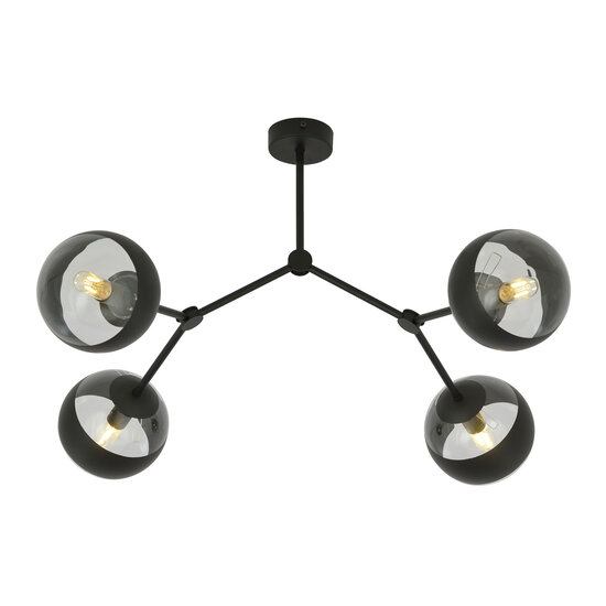 Emibig Emibig Lampe suspendue spéciale Viborg avec 4 branches et ampoules rayées E14 - Idéale pour créer une atmosphère chaleureuse dans vos espaces de vie