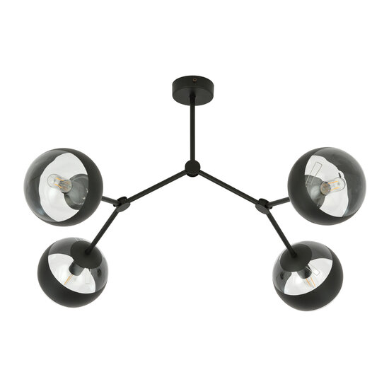 Emibig Emibig Lámpara colgante especial Viborg con 4 ramas y bombillas a rayas E14 - Ideal para crear un ambiente acogedor en tus espacios