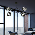 Viborg speciale hanglamp met 4 takken en gestreepte bollen E14
