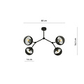 Emibig Emibig Viborg Spezial-Hängelampe mit 4 Zweigen und gestreiften Glühbirnen E14 - Ideal für eine gemütliche Atmosphäre in Ihren Wohnräumen
