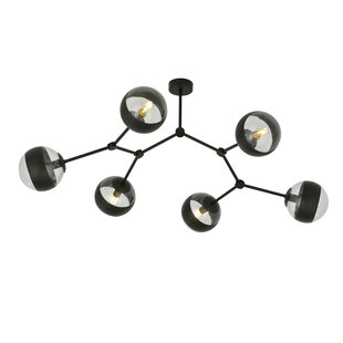 Lámpara colgante especial Viborg en forma de rama con 6 bombillas rayadas E14