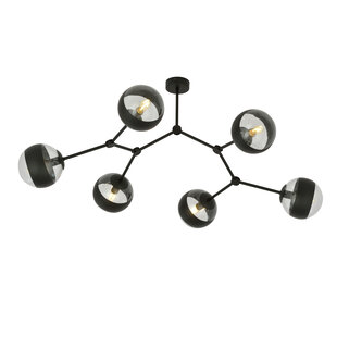 Lampe suspendue spéciale Viborg en forme de branche avec 6 ampoules rayées E14