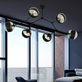 Emibig Emibig Viborg speciale takvormige hanglamp met 6 gestreepte bollen E14 - Perfect voor sfeervolle verlichting in elke ruimte