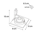 Square champagne/gold recessed spotlight square GU10