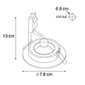 Round champagne/gold recessed spotlight GU10