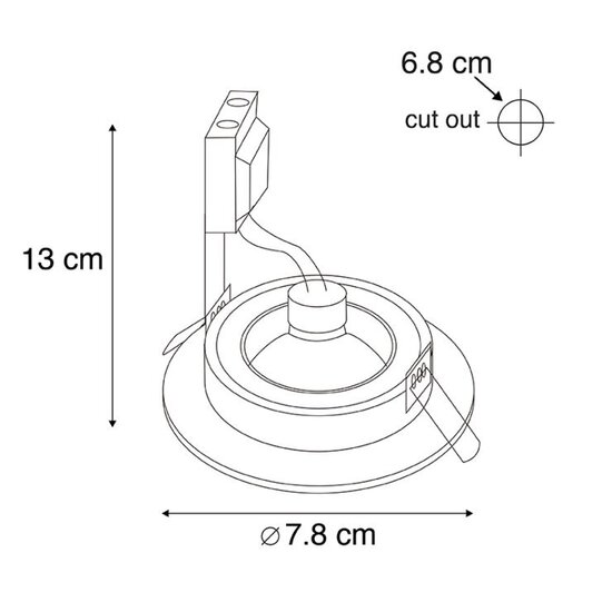 Round champagne/gold recessed spotlight GU10