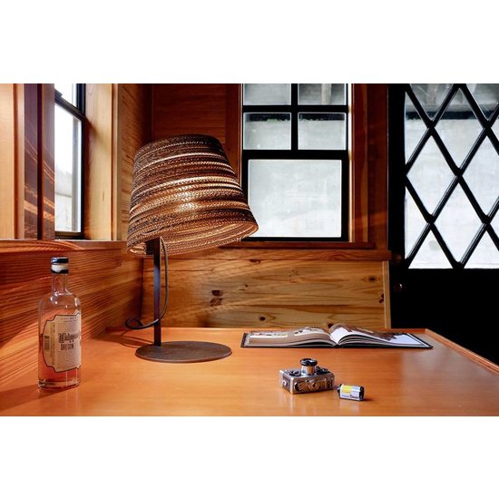 Bureaulamp design wit of beige karton 1xE27 Ø 34cm