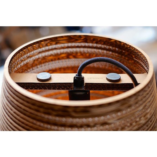 Schreibtischlampendesign aus weißem oder beigem Karton 1xE27 Ø 34cm